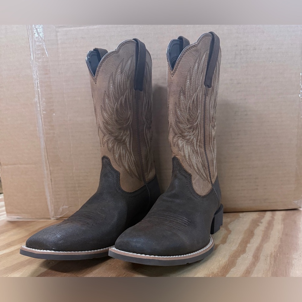 Ariat -Men's Tan and Brown Western Boots - Picture 5 of 7